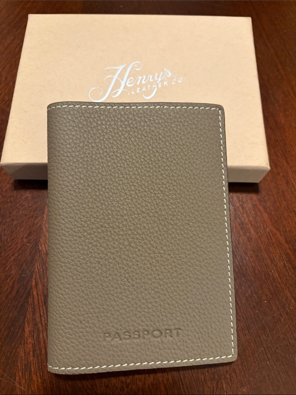 Taupe Passport Holder